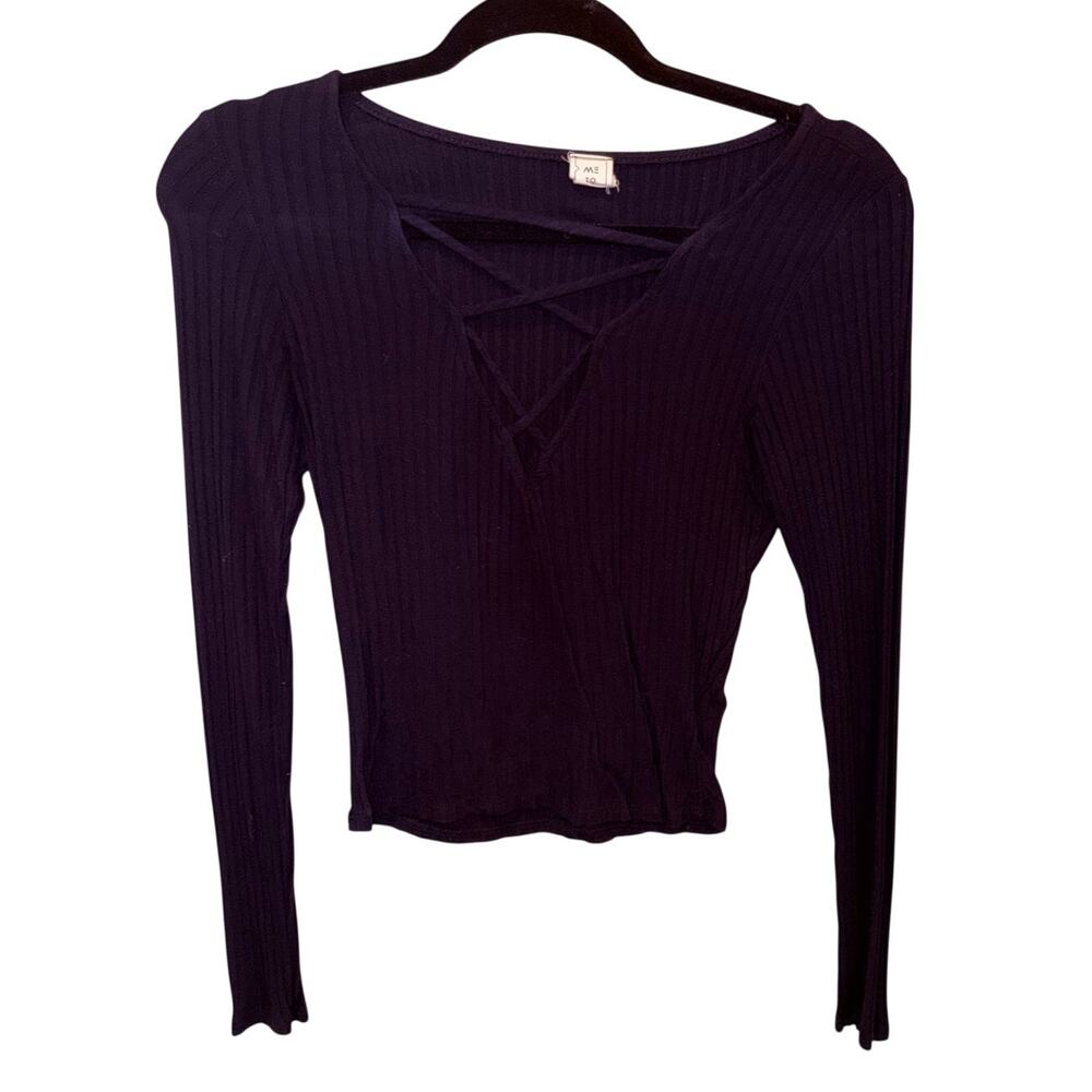 Pacsun Me to We Long Sleeve Black Top